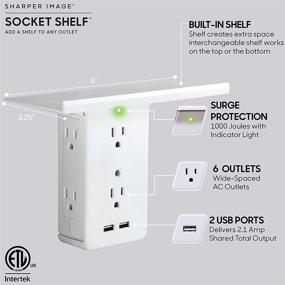 img 3 attached to Socket Shelf: 8 Port Surge Protector Wall Outlet with Shelf, 6 Outlet Extenders, 2 USB Charging Ports - ETL Listed