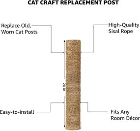 img 3 attached to Sisal Cat Scratching Post Replacement - 20&#34;, Part Replacement &amp; Extension Post