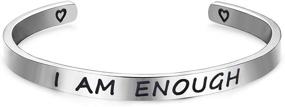 img 3 attached to 🌟 SEIRAA I Am Enough Cuff Bangle: A Meaningful Bracelet for Her, Inspirational Gift & BFF Jewelry