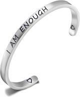 🌟 seiraa i am enough cuff bangle: a meaningful bracelet for her, inspirational gift & bff jewelry logo