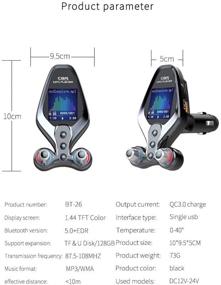 img 1 attached to 🚗 Bluetooth 5.0 FM Transmitter for Car with QC3.0 & TFT Colorful Display: Music Player Mode & Hands-Free Calls