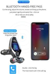 img 2 attached to 🚗 Bluetooth 5.0 FM Transmitter for Car with QC3.0 & TFT Colorful Display: Music Player Mode & Hands-Free Calls