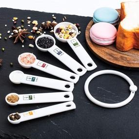 img 3 attached to 🥄 Fox Run 6-Piece Plastic Measuring Spoon Set - Convenient White Kitchen Tools, 1.6 x 9 x 3 inches