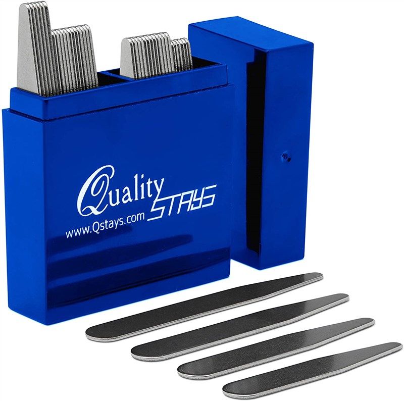 metal collar stays plastic smooth logo