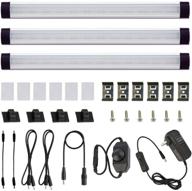 💡 aiboo dimmable led under cabinet lighting kit for kitchen & showcase - linkable, rotary dimmer switch, 3 panel kits, 9w (warm white) логотип