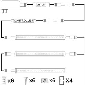 img 1 attached to 💡 AIBOO Dimmable LED Under Cabinet Lighting Kit for Kitchen & Showcase - Linkable, Rotary Dimmer Switch, 3 Panel Kits, 9W (Warm White)