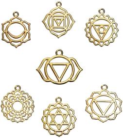 img 3 attached to 🧘 JGFinds Indian Chakra Energy Charms - Set of 21, 3 Gold Tone Pieces Each - DIY Jewelry Making Supplies