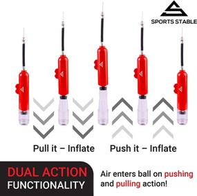 img 3 attached to 🏀 Efficient Sports Stable Dual Action Ball Pump: Includes 5 Spare Needles and Plastic Adaptor for Multi-Sport Use (Football, Basketball, Soccerball, Pilates Ball, Volleyball, Handball, and More!)