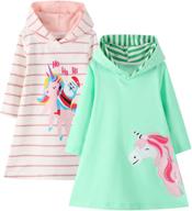 👧 ali sea toddler girl hooded dress - kids cotton casual sweatshirt 2-pack - sizes 2-7 years logo