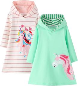 img 4 attached to 👧 ALI SEA Toddler Girl Hooded Dress - Kids Cotton Casual Sweatshirt 2-Pack - Sizes 2-7 Years