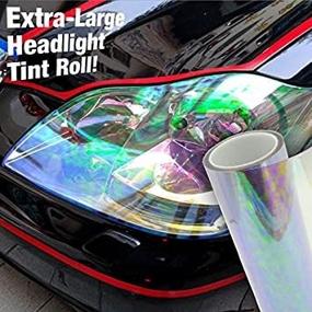 img 1 attached to 🌈 Color-Shifting Chameleon Rainbow Gloss Film: 12" x 96" Large Roll for Perfectly Tinted Headlights and Foglights
