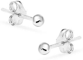 img 2 attached to Shimmering Silverline Jewelry: 925 Sterling Silver Bead Ball Stud Earrings, Available in Sizes 2mm-11mm