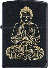 img 1 attached to 🕉️ Classic Buddha: The Enlightened One - Black Matte Zippo Lighter