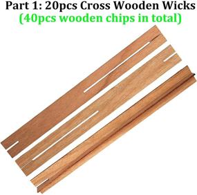 img 3 attached to 🕯️ 20-Pack Natural Wood Candle Wicks with Crackle Iron Stand - Lenisc Cross Design for Soy Wax Candle Making - 5.1x0.5 Inch Safe Wood Wicks for Crackling Effects