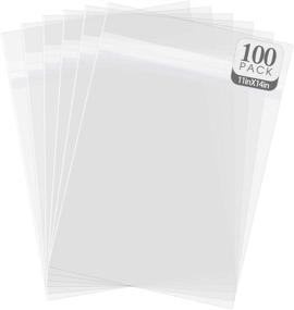 img 4 attached to Pack of 100, 11.1875 X 14.125 inches Crystal Clear Sleeves Storage Bags for 11x14 Photo Framing Mats Mattes by Golden State Art