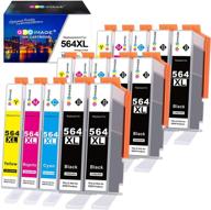 🖨️ gpc image 15-pack compatible ink cartridge replacement for hp 564xl 564 xl - deskjet 3520 3522, officejet 4620, photosmart 5520 6510 6515 6520 7520 7525 tray - black cyan magenta yellow logo