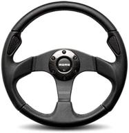 🔘 momo jet35bk0b black jet leather steering wheel 350 mm logo