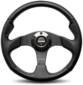 img 1 attached to 🔘 MOMO Jet35BK0B Black Jet Leather Steering Wheel 350 mm