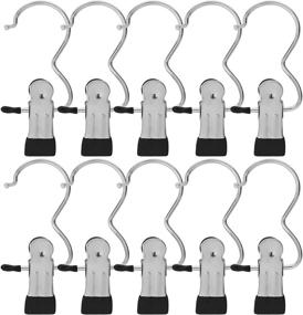 img 4 attached to BEWISHOME Portable Laundry Hook Boot Hanging Hold Clips - Set of 20, Chrome FYC01S: Perfect Home and Travel Hangers for Clothing, Clothes, and More!