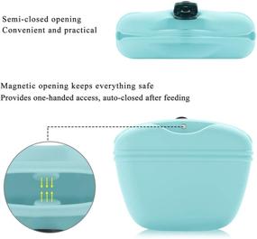 img 3 attached to 🐶 SHUNAI Silicone Dog Treat Pouch - Portable Food Snack Bag for Pets, Training Pocket with Clip and Magnetic Closure (2-Pack, Black/Blue/Pink/Green)