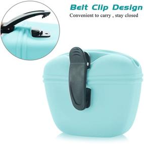 img 1 attached to 🐶 SHUNAI Silicone Dog Treat Pouch - Portable Food Snack Bag for Pets, Training Pocket with Clip and Magnetic Closure (2-Pack, Black/Blue/Pink/Green)
