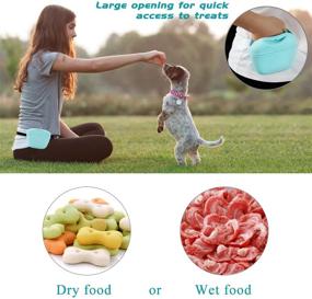 img 2 attached to 🐶 SHUNAI Silicone Dog Treat Pouch - Portable Food Snack Bag for Pets, Training Pocket with Clip and Magnetic Closure (2-Pack, Black/Blue/Pink/Green)