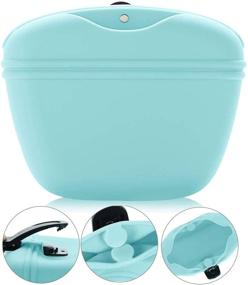 img 4 attached to 🐶 SHUNAI Silicone Dog Treat Pouch - Portable Food Snack Bag for Pets, Training Pocket with Clip and Magnetic Closure (2-Pack, Black/Blue/Pink/Green)
