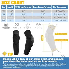 img 3 attached to 🍯 Honeycomb Compression Knee and Elbow Pads for Kids/Youth Aged 5-15 - Protective Gear for Basketball, Baseball, Football, Volleyball, Wrestling, Cycling.