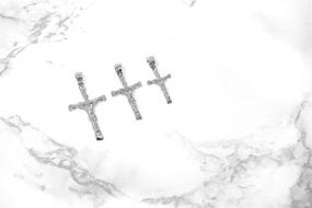 img 1 attached to 🙏 Sacred CaliRoseJewelry: Sterling Silver Jesus on The Cross Crucifix Textured Pendant Necklace