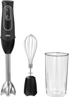 🔌 efficient and powerful braun multiquick 5 immersion hand blender with patented technology - 350w, dual speed - includes beaker, whisk, 505, black logo