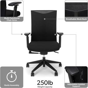 img 2 attached to HON Basyx Commercial-Grade Mesh Office Chair - Enhanced Movement, Sleek Black Design