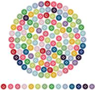 🖌️ luxiv 100 pcs multi-color round buttons for diy crafts: play button painting, sewing, shirt resin, handmade, assorted shapes logo