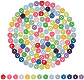 img 4 attached to 🖌️ Luxiv 100 Pcs Multi-Color Round Buttons for DIY Crafts: Play Button Painting, Sewing, Shirt Resin, Handmade, Assorted Shapes