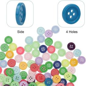 img 2 attached to 🖌️ Luxiv 100 Pcs Multi-Color Round Buttons for DIY Crafts: Play Button Painting, Sewing, Shirt Resin, Handmade, Assorted Shapes