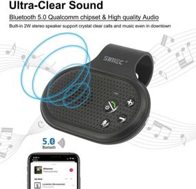 img 1 attached to SUNITEC Hands-Free Bluetooth Cell Phone Car Kit - Wireless Speaker AUTO Power On 🚗 - Support Siri & Google Assistant - Bluetooth Receiver Handsfree Speakerphone with Visor Clip - BC906