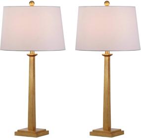 img 2 attached to 🌟 Safavieh Lighting Collection Andino Gold 32-inch Table Lamp (Set of 2) - LED Bulbs Included for Bedroom, Living Room, Home Office, Desk, and Nightstand