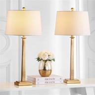 🌟 safavieh lighting collection andino gold 32-inch table lamp (set of 2) - led bulbs included for bedroom, living room, home office, desk, and nightstand логотип