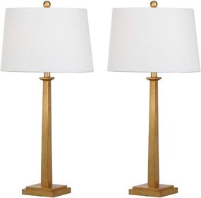 img 1 attached to 🌟 Safavieh Lighting Collection Andino Gold 32-inch Table Lamp (Set of 2) - LED Bulbs Included for Bedroom, Living Room, Home Office, Desk, and Nightstand