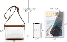 img 2 attached to Stylish Clear Zipper Cross Vegan Leather Handbags 👜 & Wallets: A Perfect Blend of Fashion and Functionality
