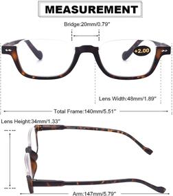 img 3 attached to 👓 AMILLET Half Frame Reading Glasses: Stylish Half Rim Spring Hinge Readers for Women and Men