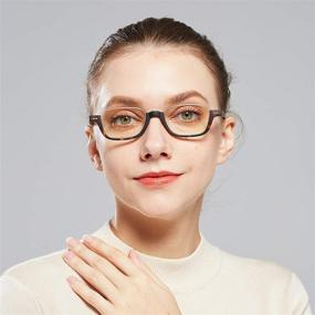 img 1 attached to 👓 AMILLET Half Frame Reading Glasses: Stylish Half Rim Spring Hinge Readers for Women and Men