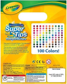 img 1 attached to Набор маркеров Crayola Super Tips 100 штук - разноцветные, маркеры на водной основе для детей - идеальный художественный набор