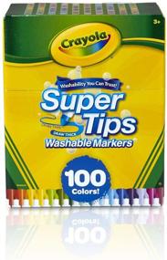 img 3 attached to Набор маркеров Crayola Super Tips 100 штук - разноцветные, маркеры на водной основе для детей - идеальный художественный набор