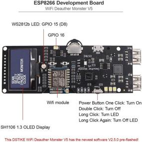 img 3 attached to MakerFocus ESP8266 WiFi Deauther Monster V5.0: OLED Display, 8dB Antenna, 2A Fast Charging, 2USB, 2.8A Output - PB WiFi Attack DSTIKE