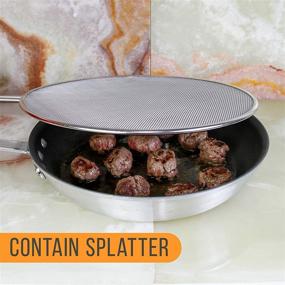 img 1 attached to 🍳 U.S. Kitchen Supply Classic 13" Splatter Screens: Stainless Steel Fine Mesh, Comfort Grip Handles, Safe Cooking Splash Protection Lid - Set of 3