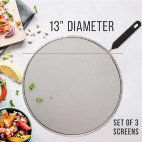 img 3 attached to 🍳 U.S. Kitchen Supply Classic 13" Splatter Screens: Stainless Steel Fine Mesh, Comfort Grip Handles, Safe Cooking Splash Protection Lid - Set of 3