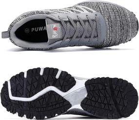 img 1 attached to 👟 PUWAN Men's Reflective Running Shoes: Air Cushion Tennis Sneaker for Training, Walking, and Outdoor Sports