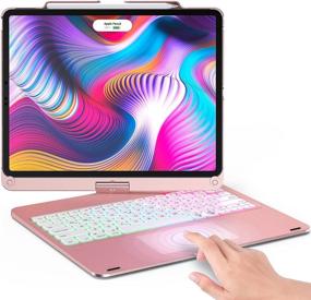 img 4 attached to 🌹 iPad Pro 12.9 Touchpad Keyboard Case 2021/2020/2018, Backlit Keyboard with Touchpad for iPad Pro 12.9 (Rose)