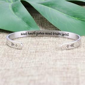 img 3 attached to JoycuFF Inspirational Sister Bracelets for Women - Funny Gifts with Mantra Cuff Bangle