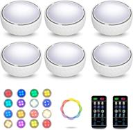 🔦 bawoo puck lights with remote, long-lasting battery powered wireless under cabinet lights in 16 rgb colors, adjustable brightness for kitchen & bedroom - 6 packs логотип